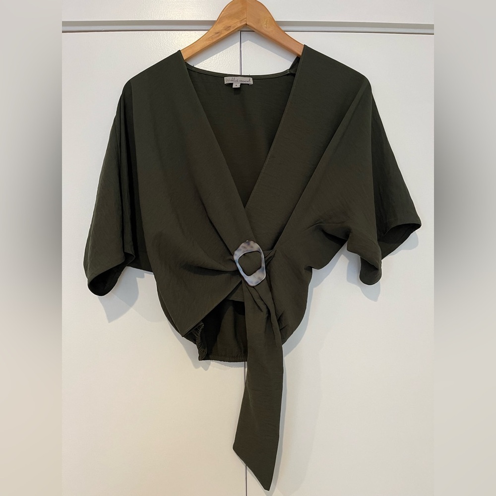 Wishlist Apparel Green Drawstring Top